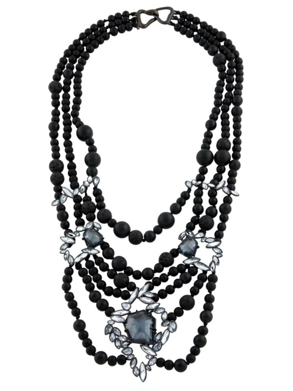 Alexis Bittar Black Miss Havisham Black Liquid Crystal Beaded  Necklace